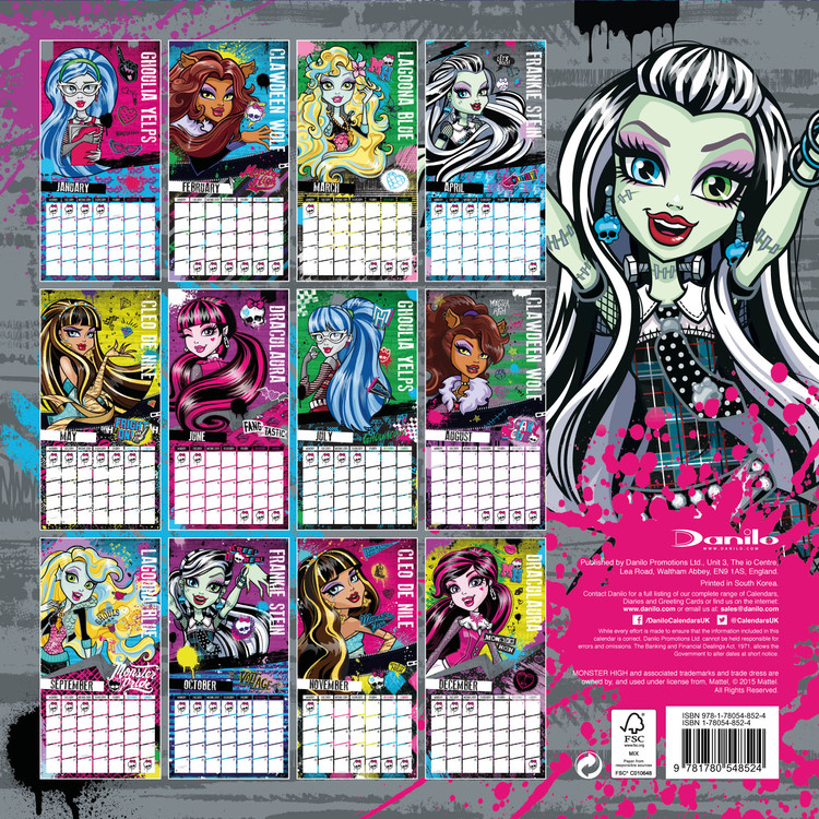 Monster High Calendari da muro 2015 Compra su Europosters
