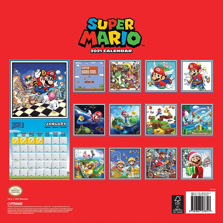 Super Mario 2025 Calendar