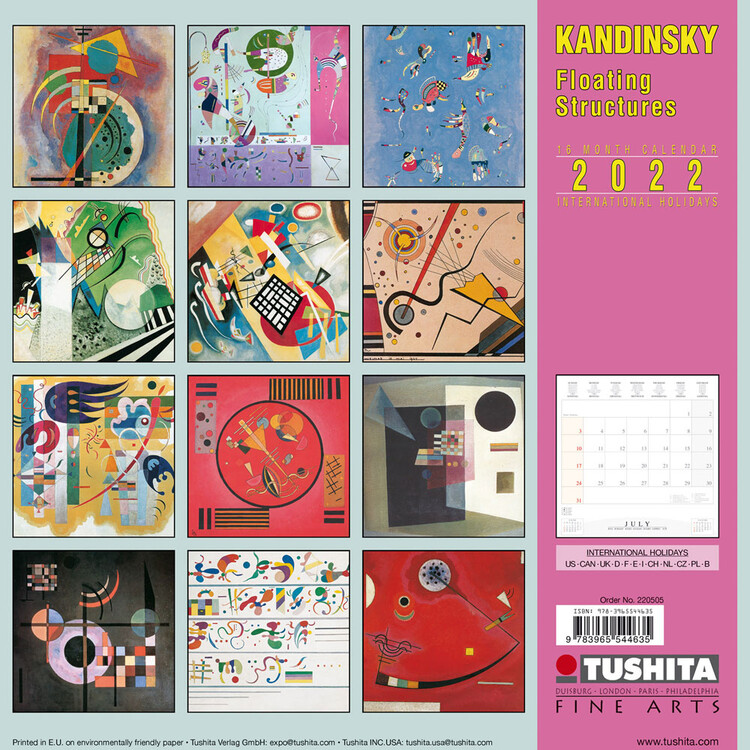 Wassily Kandinsky Floating Structures Calendari da muro 2022