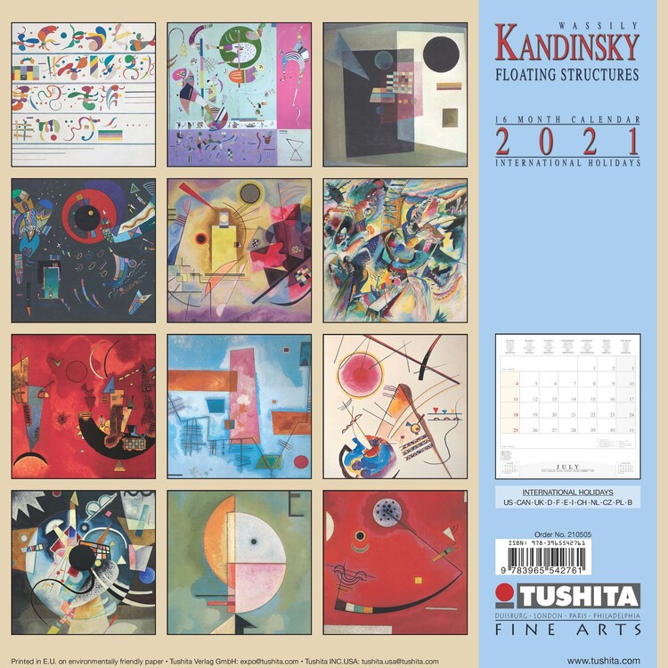 Wassily Kandinsky Floating Structures Calendari da Muro 2021