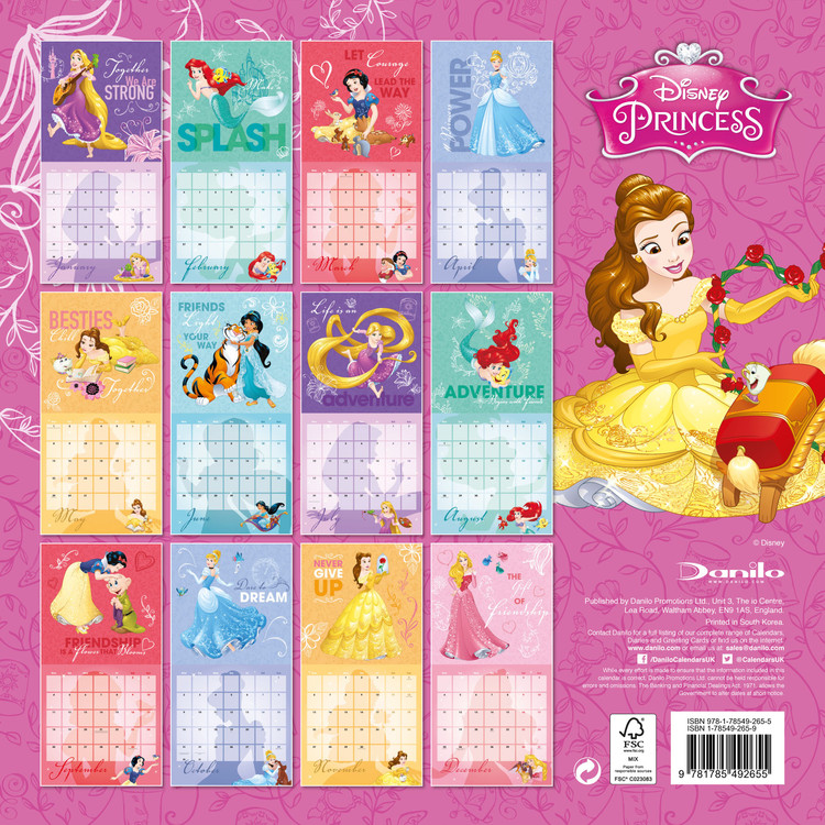 Disney Princess Calendarios de pared 2022 Consíguelos en