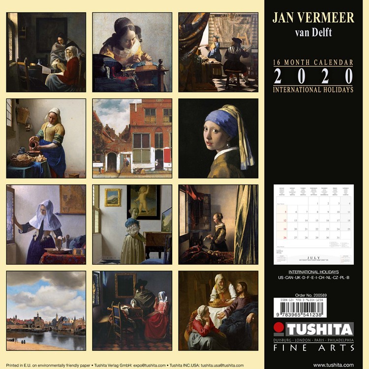 Jan Vermeer van Delft Calendarios de pared 2022 Consíguelos en