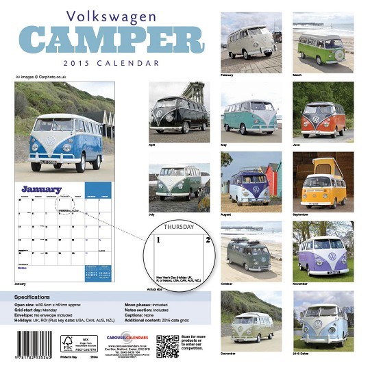 VW Volkswagen Camper Calendarios de pared Consíguelos en