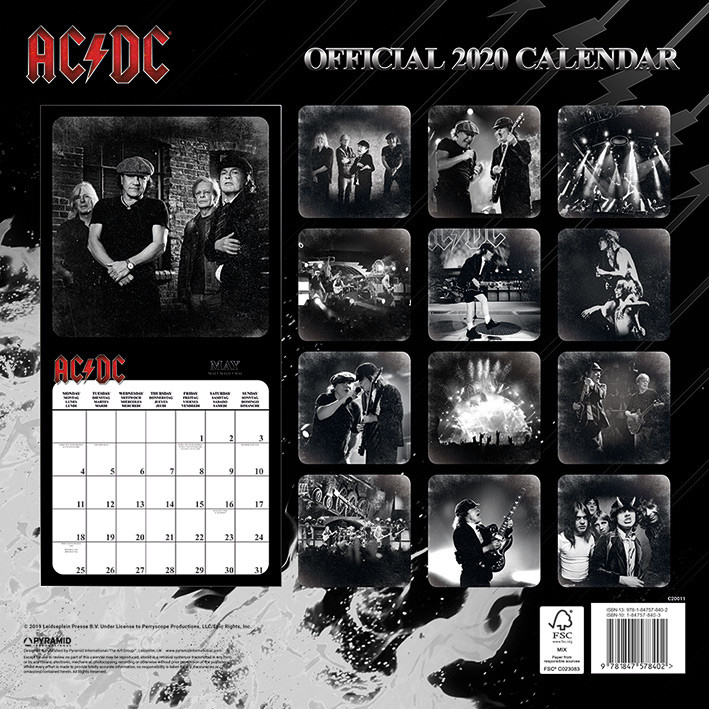 AC/DC - Calendarios de pared 2020 | Consíguelos en Posters.es
