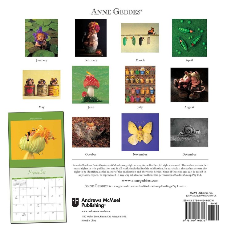 Anne Geddes Down in the Garden Calendarios de pared 2024