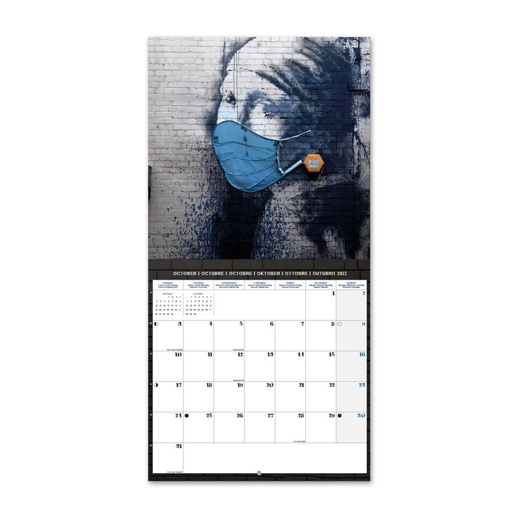 Calendario de pared 2021 // Arte/Creativo/Navidad/Cumpleaños/Idea de regalo/Presente/Novedad/Humor/Secreto Santa/Planificador de año/Regalo de oficina Banksy 