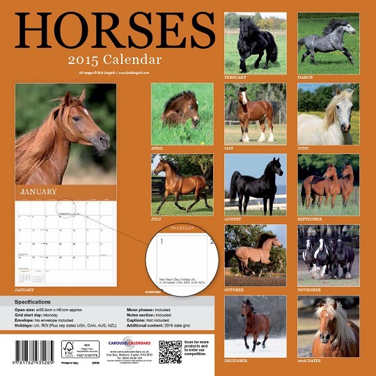 Caballos calendario 2022 regalo original Calendario de pared de caballos 2022 