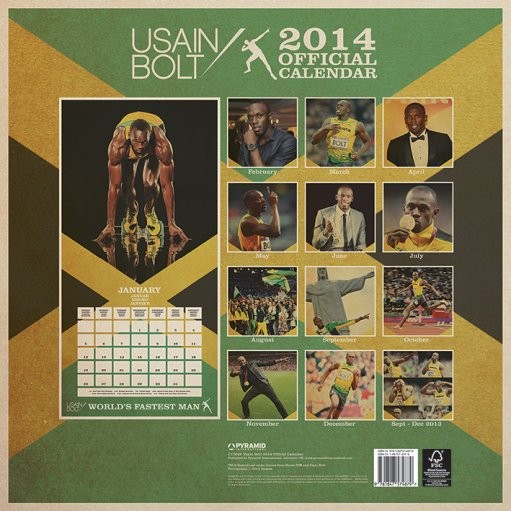 Calendar 2014 USAIN BOLT Calendarios de pared 2024 Consíguelos en