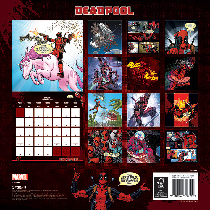 Deadpool Calendarios de pared 2024 Consíguelos en Posters.es