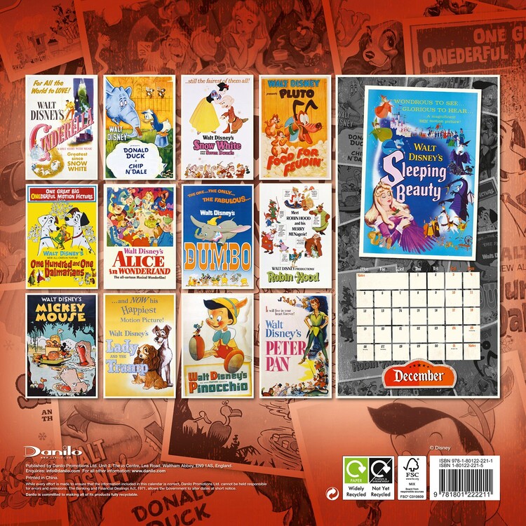 Disney - Vintage Posters - Calendarios De Pared 2022 | Consíguelos En Eurposters.es