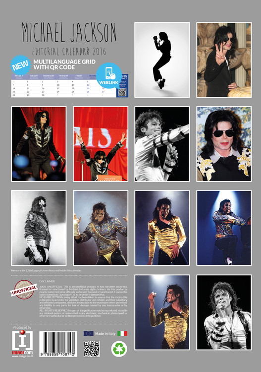 Michael Jackson - Calendarios De Pared 2016 | Consíguelos En Eurposters.es