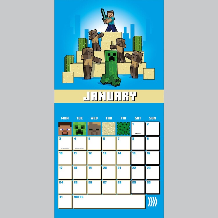 Minecraft Calendarios de pared 2024 Consíguelos en Posters.es