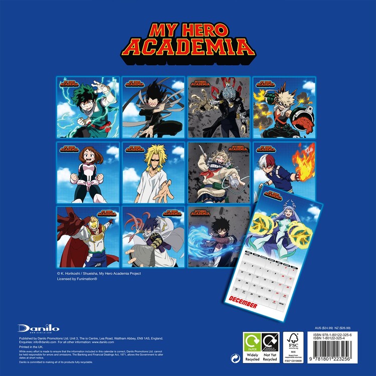 My Hero Academia - Calendarios De Pared 2022 | Consíguelos En Eurposters.es