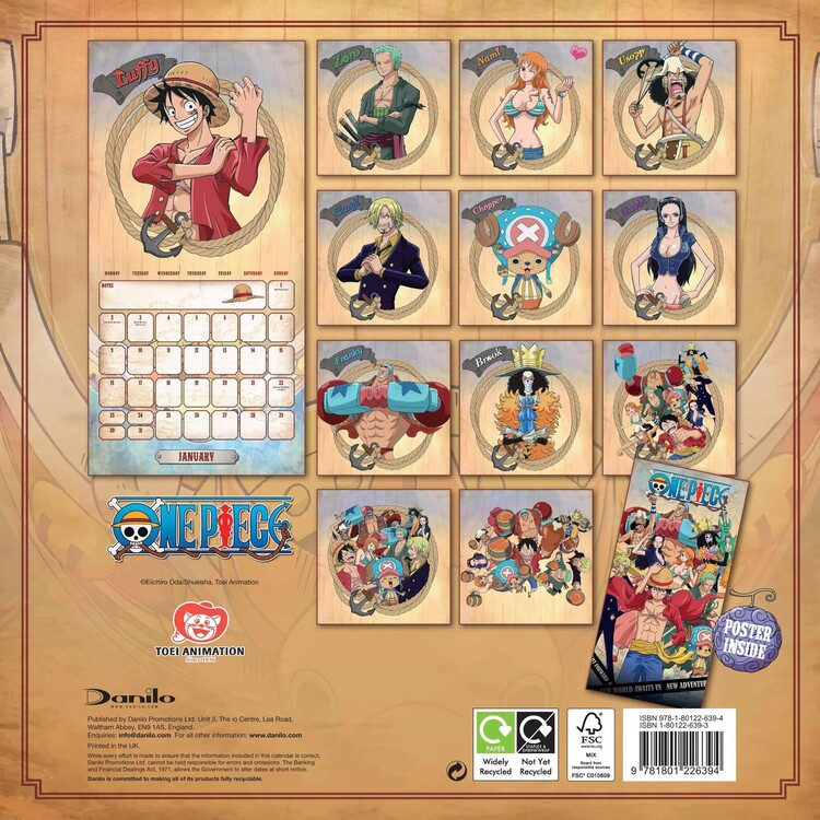 One Piece Anime Calendarios de pared 2023 Consíguelos en Posters.es