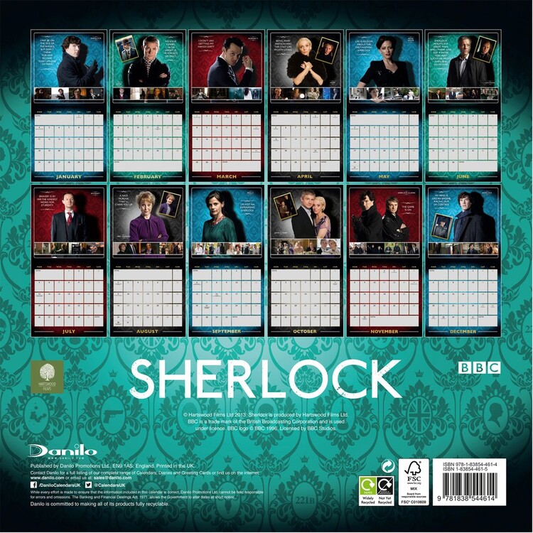 Sherlock Holmes Calendarios de pared 2024 Consíguelos en Posters.es