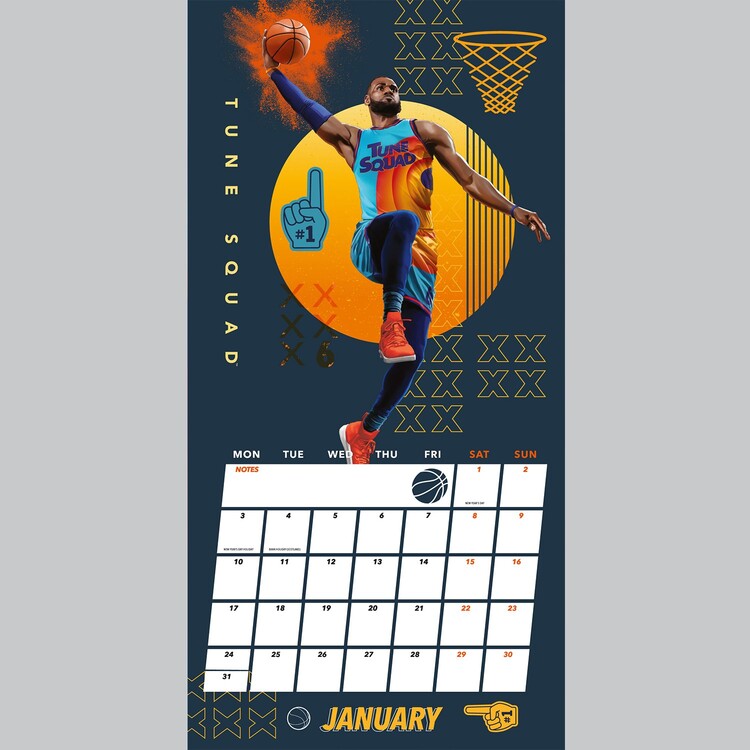 Calendario 2022 pared Calendario Space Jam 2022 incluye póster Calendario anual│ Calendario de pared Calendario mensual Calendario 12 meses Producto con licencia oficial 