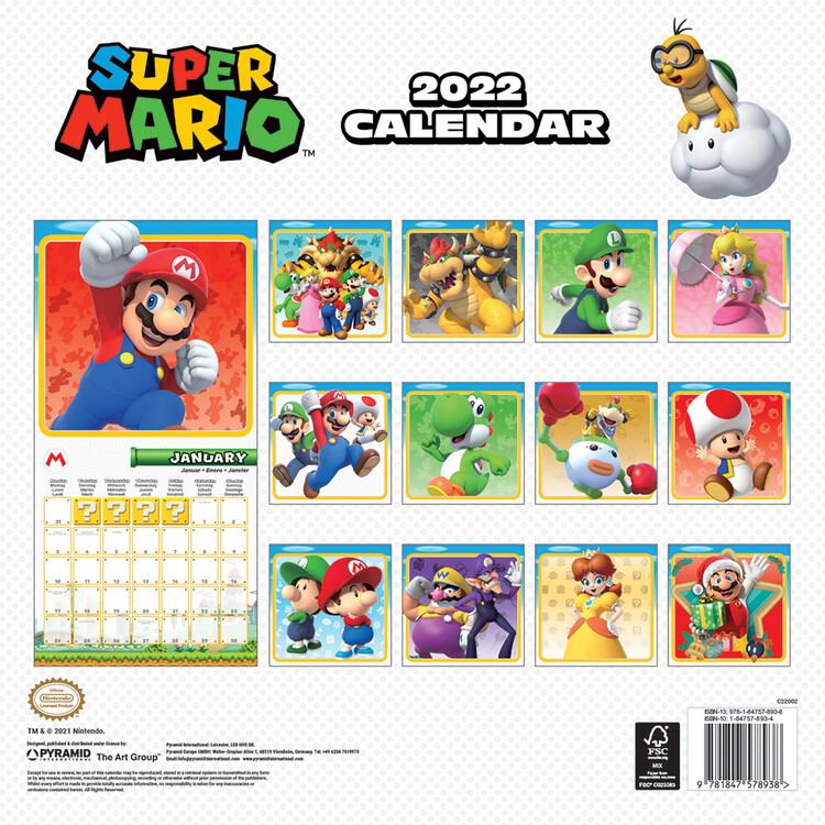 Super Mario Calendarios de pared 2024 Consíguelos en Posters.es