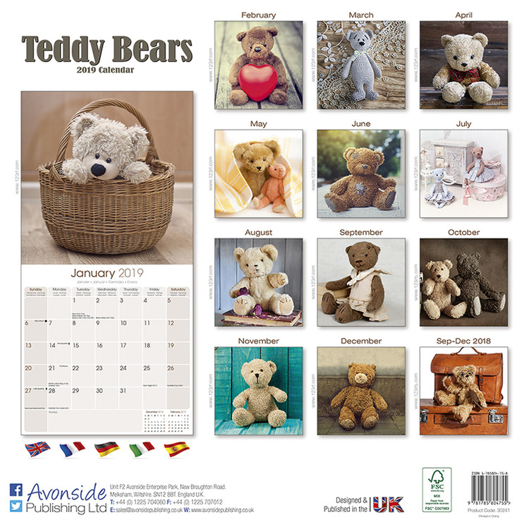 Teddy Bears Calendarios de pared 2019 Consíguelos en Posters.es