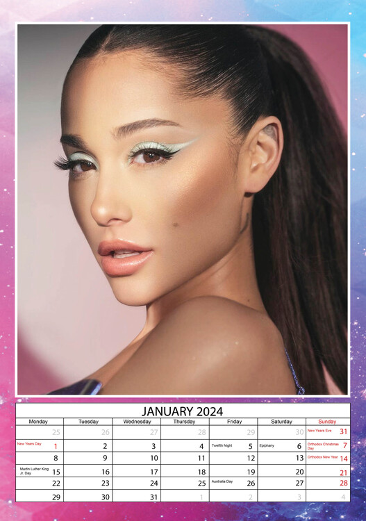 Ariana Grande - Стенен календар 2024 | Купете на Posters.bg