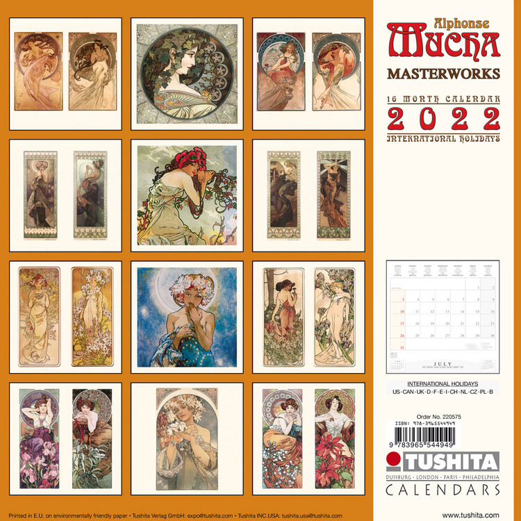 Alphonse Mucha Poster Art Wall Calendars 2022 Buy at Europosters