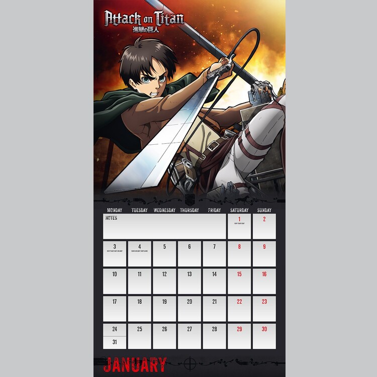 Attack on Titan Wall Calendars 2024 Buy at Europosters