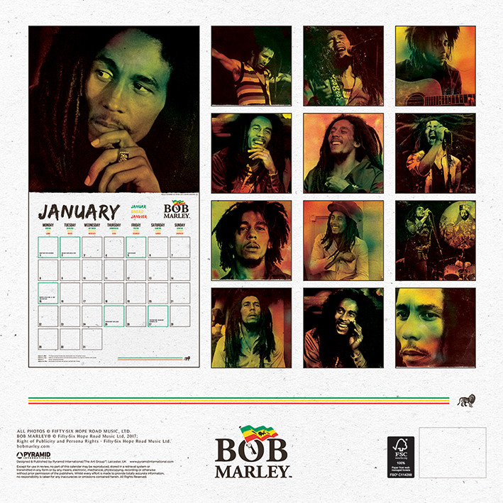 Calendar 2018 Bob Marley