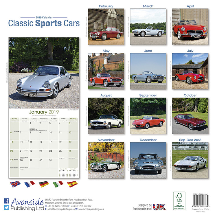 Classic Sports Cars - Wall Calendars 2023