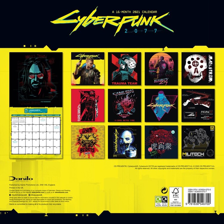 Cyberpunk 2077 Wall Calendars 2021 Buy at Europosters