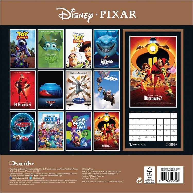 Disney Pixar Wall Calendars 2019 Buy at UKposters