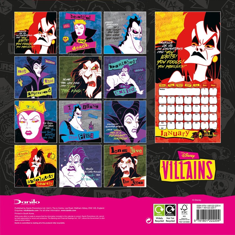Disney Villains Wall Calendars 2022 Buy at UKposters