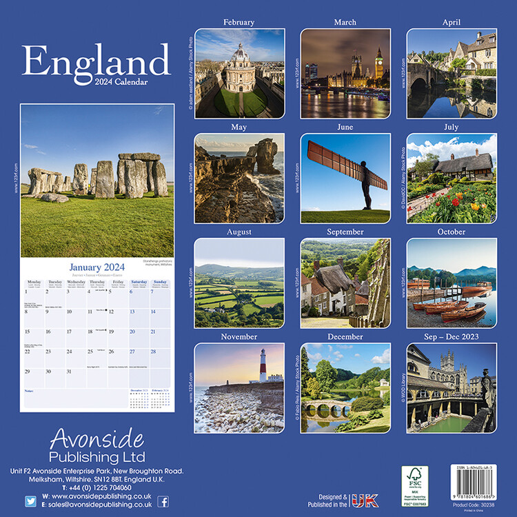 England Wall Calendars 2024 Buy at Europosters