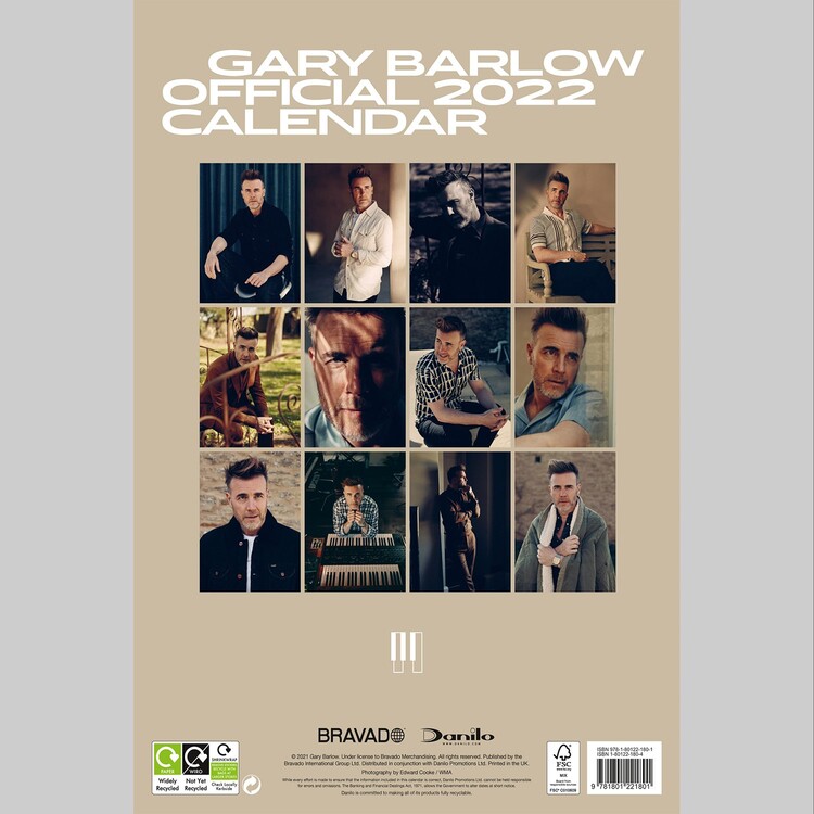 Gary Barlow Wall Calendars 2024 Buy at UKposters