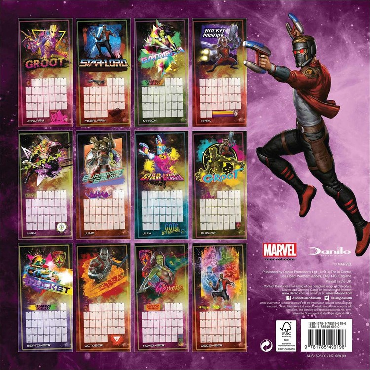 Guardians Of The Galaxy Wall Calendars 2019 Buy at UKposters
