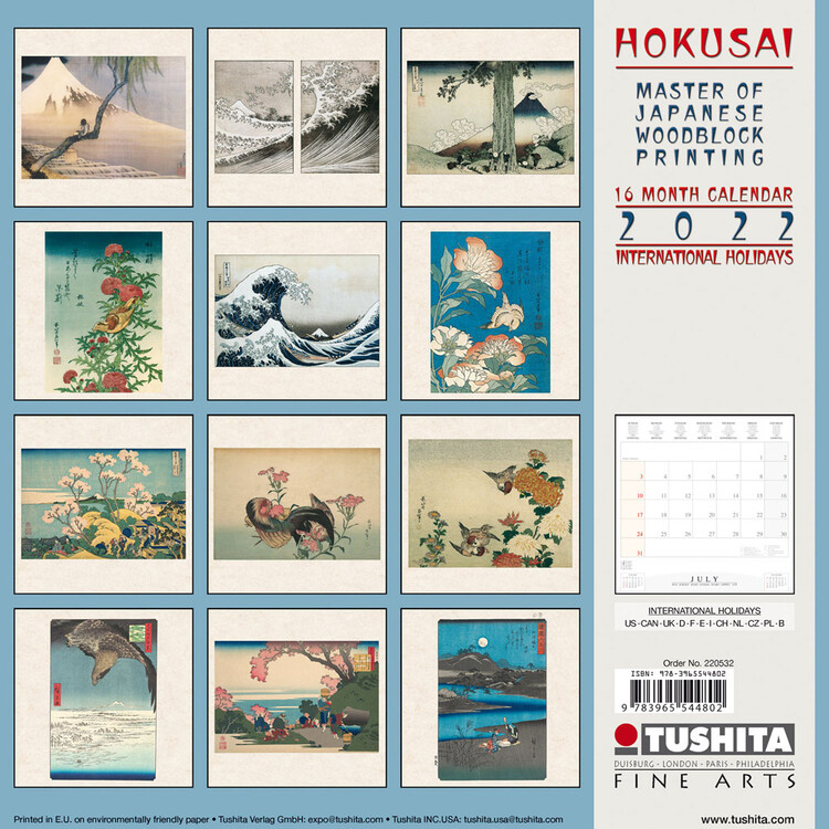 Hokusai - Japanese Woodblock Printing - Wall Calendars 2024 | Buy at ...