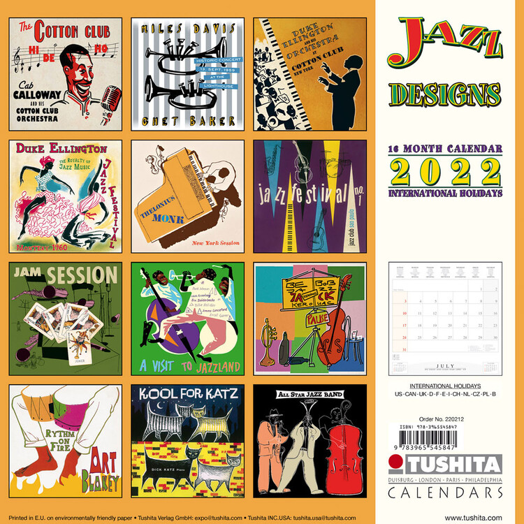 Jazz Schedule 2022 Jazz Designs - Wall Calendars 2022 | Large Selection