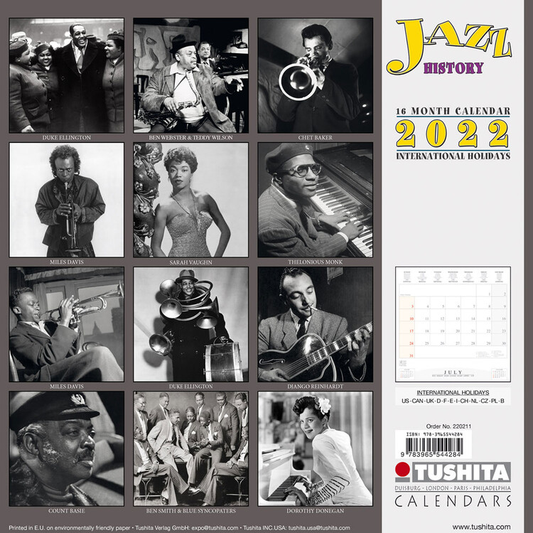 Jazz Schedule 2022 Jazz History - Wall Calendars 2022 | Large Selection