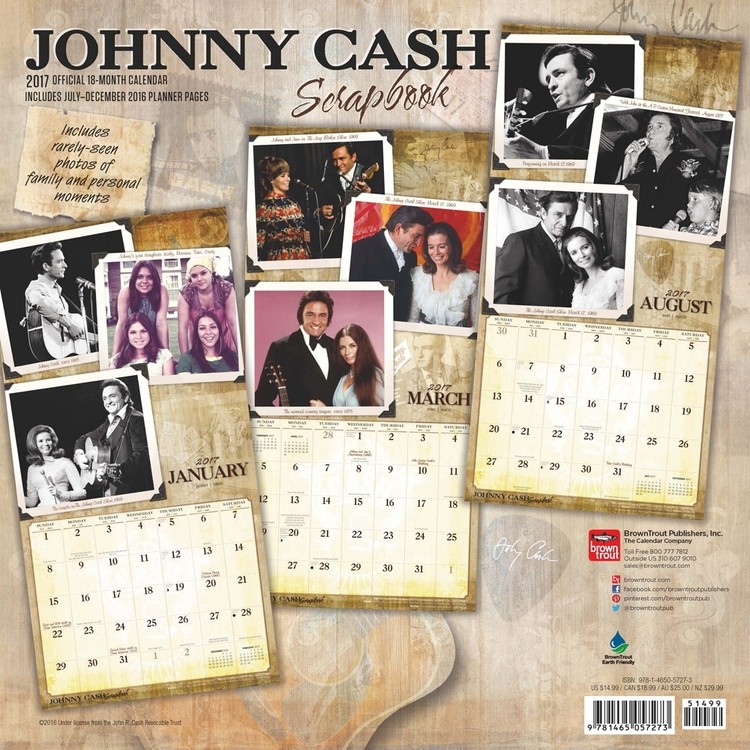 Johnny Cash Wall Calendars 2017 Buy at Europosters