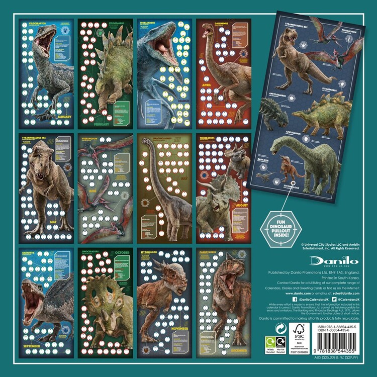 Jurassic World Wall Calendars 2024 Buy at UKposters