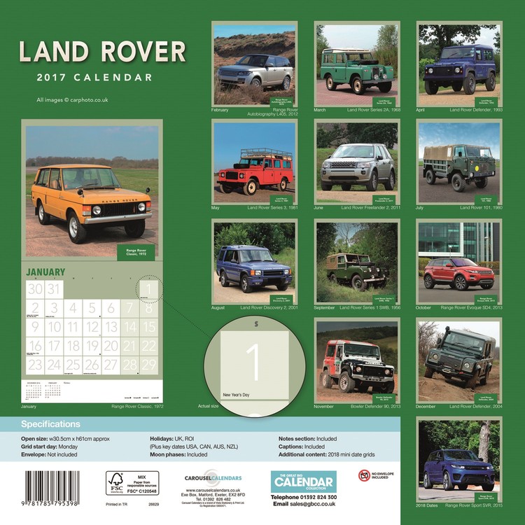 Land Rover Wall Calendars 2024 Buy at Europosters