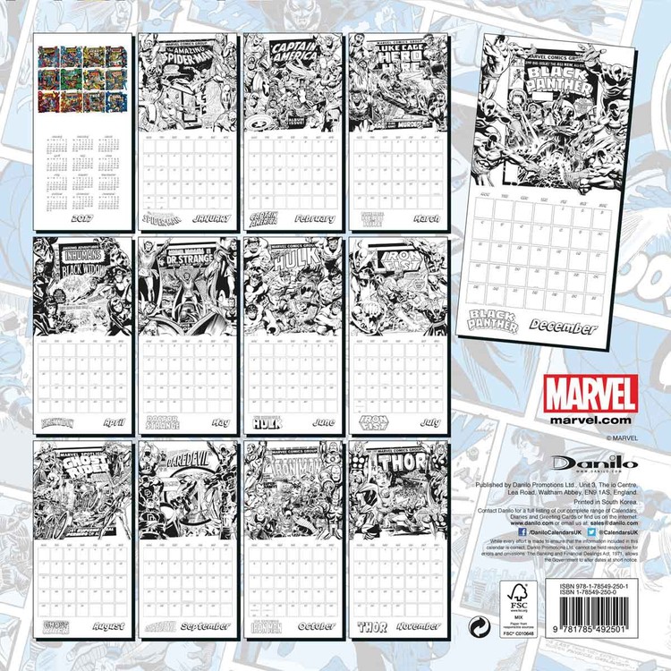 Marvel comics Wall Calendars 2024 Buy at Europosters