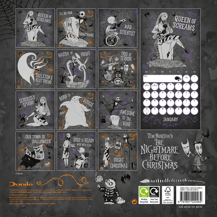 The Christmas Calendar 2022 Release Nightmare Before Christmas - Wall Calendars 2022 | Large Selection
