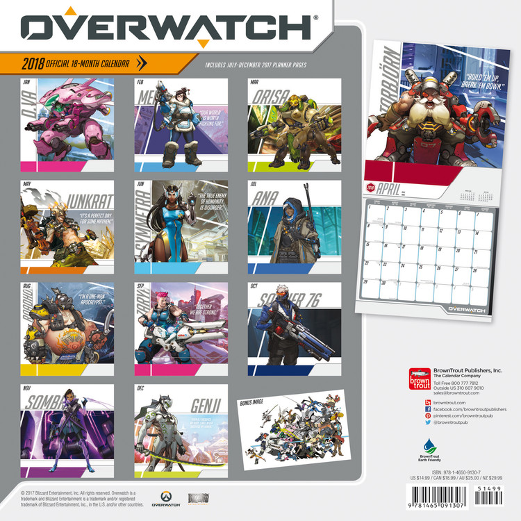 Overwatch Event Calendar 2022 Overwatch - Wall Calendars 2018 | Large Selection