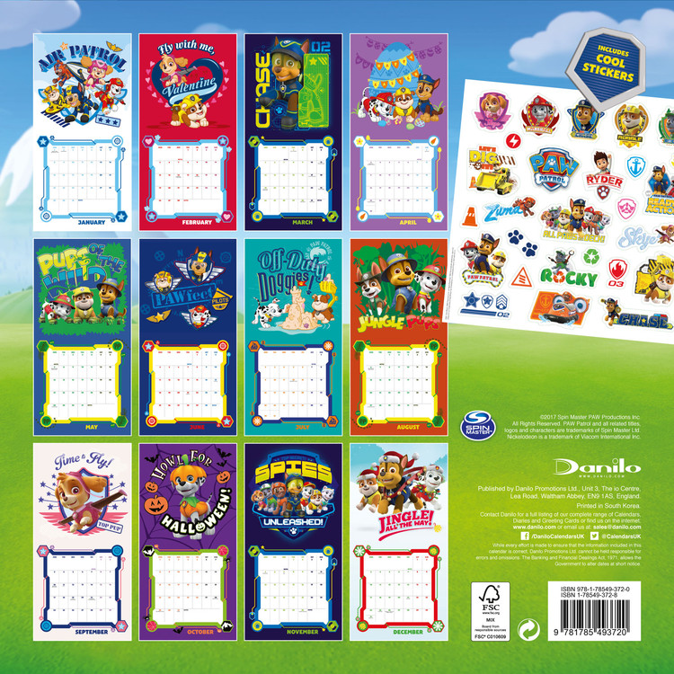 Paw Patrol Wall Calendars 2024 Buy at UKposters