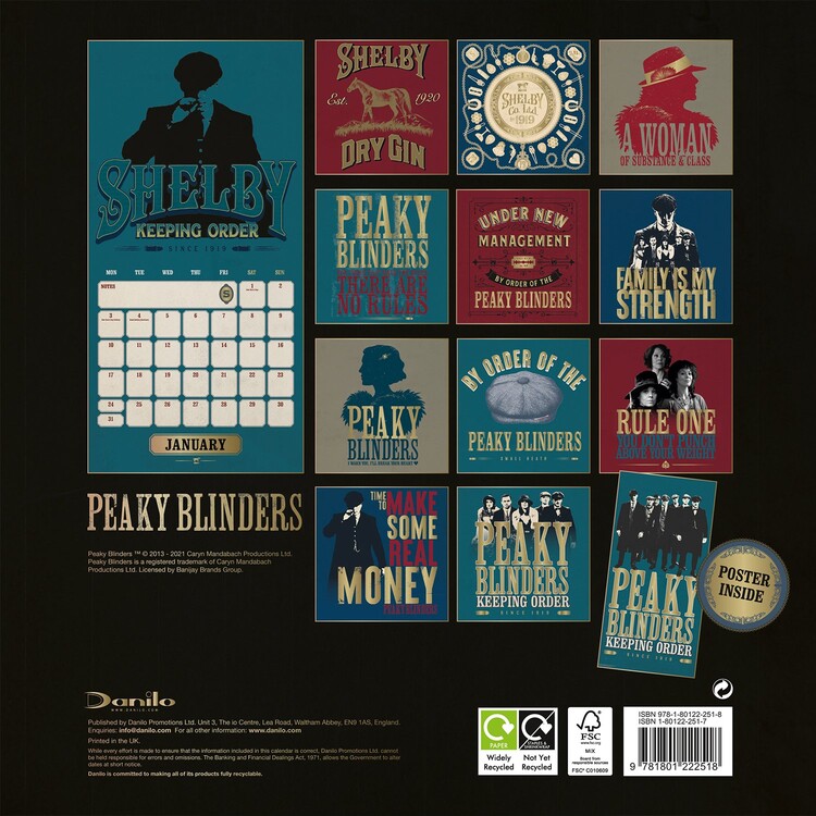 Peaky Blinders Wall Calendars 2024 Buy at Europosters