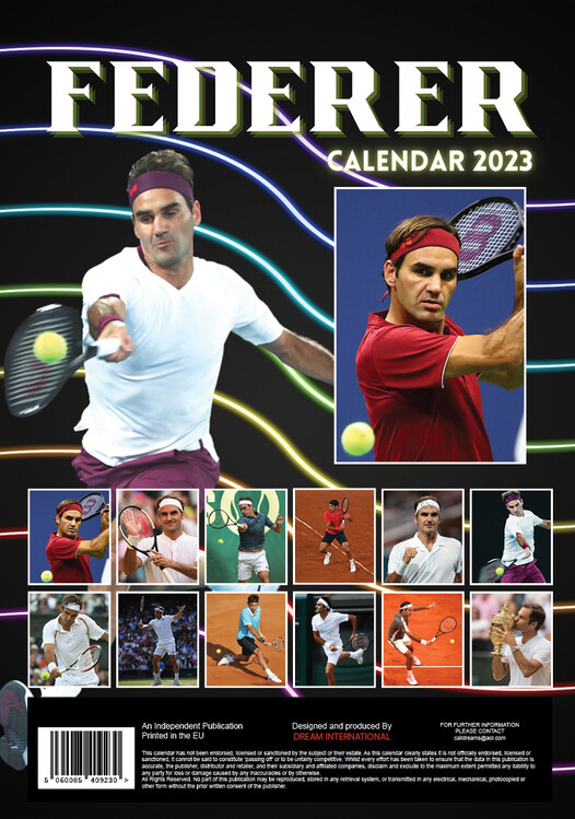Roger Federer Wall Calendars 2023 Buy at UKposters