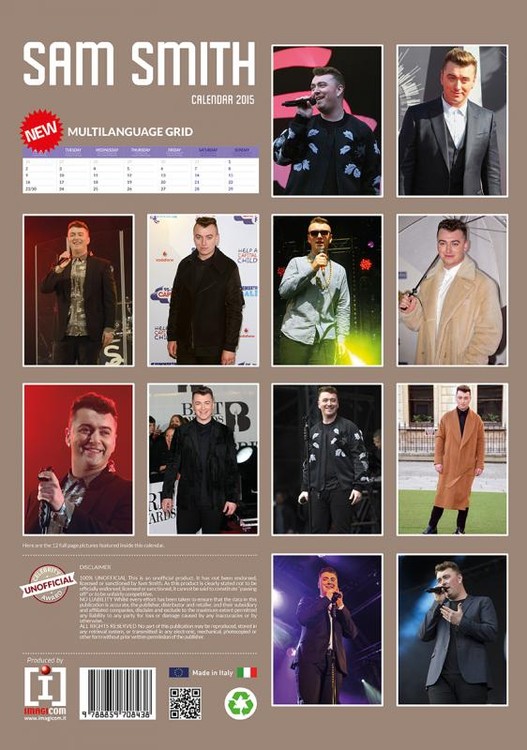 Sam Smith Wall Calendars 2024 Buy at Europosters