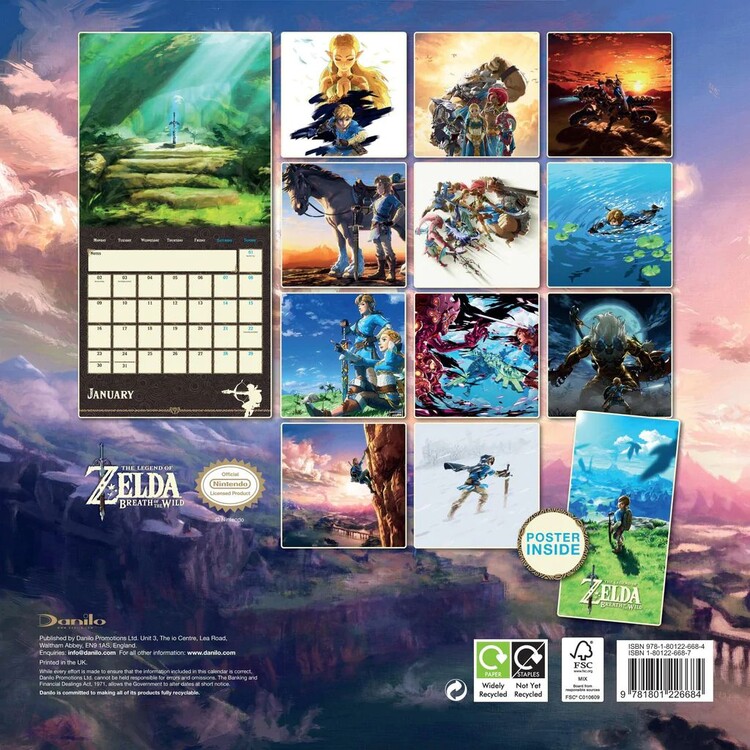 The Legend Of Zelda Wall Calendars 2024 Buy at UKposters