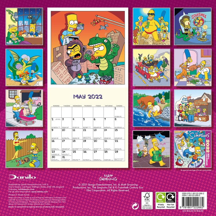 The Simpsons Wall Calendars 2022 Buy at UKposters