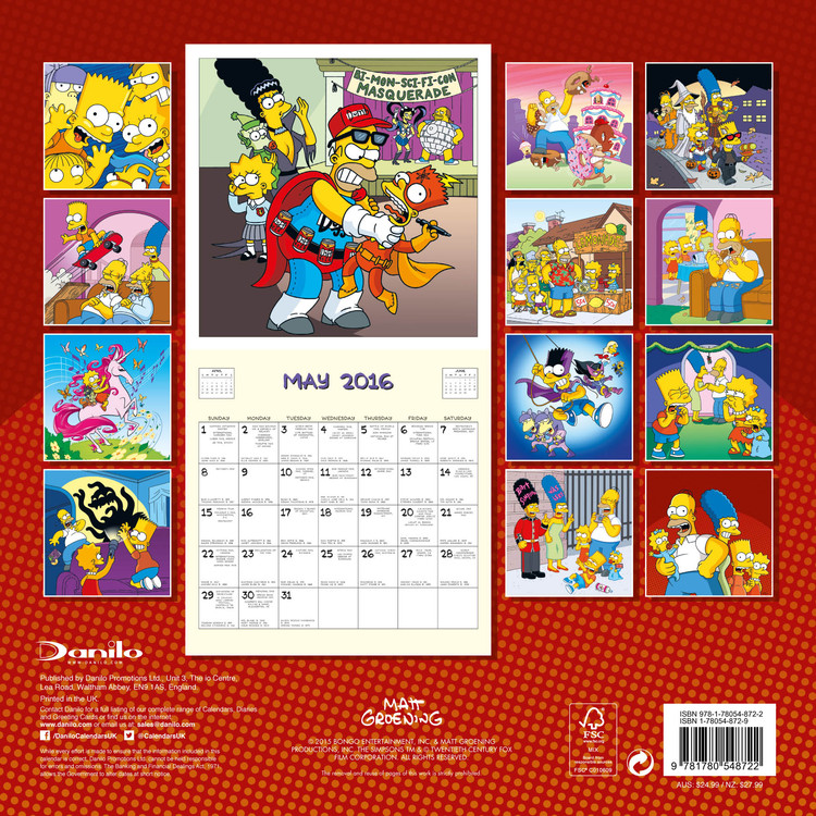 The Simpsons Wall Calendars 2016 Buy at UKposters