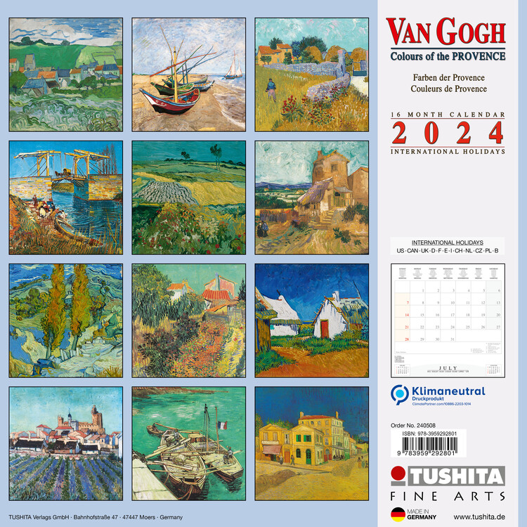 Calendrier Mural 2024 - 30 x 29 cm VAN GOGH